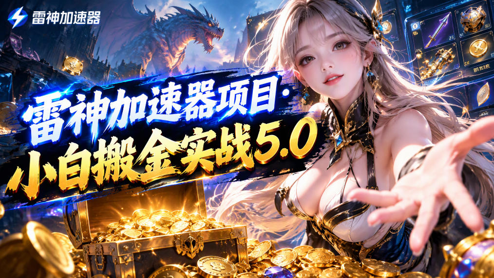 雷神加速器项目·小白搬金实战5.0，抖音W播100-150r，小白入局一天也能几十r-优优云创网