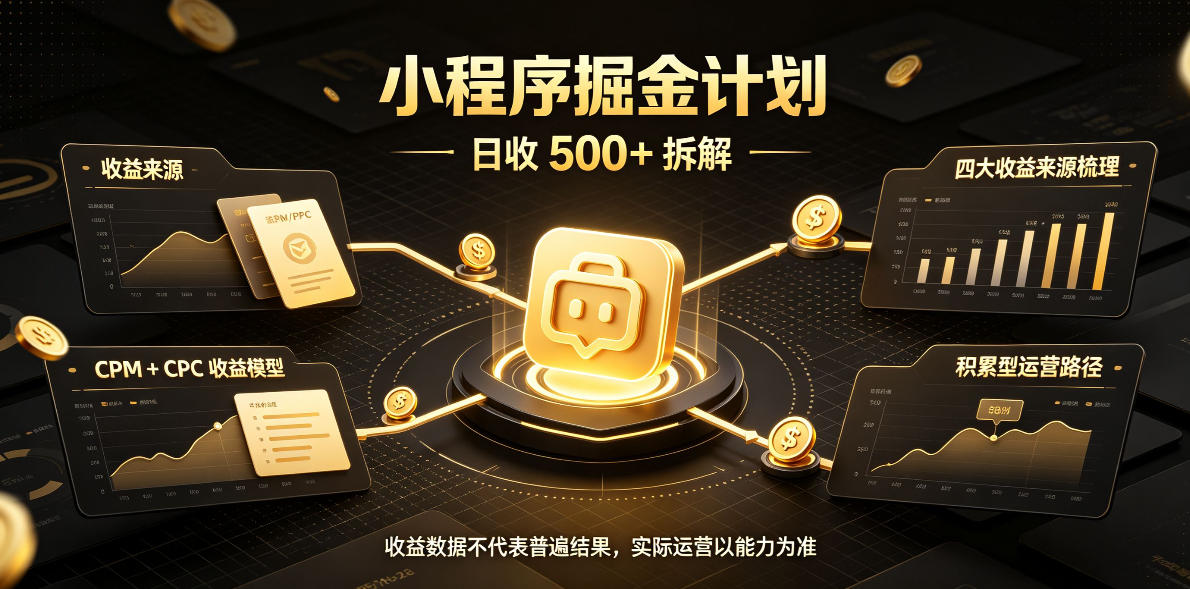 小程序推广计划，日收500+，腾讯官方打款，客户留存率高，收益长期稳定【揭秘】-优优云创网