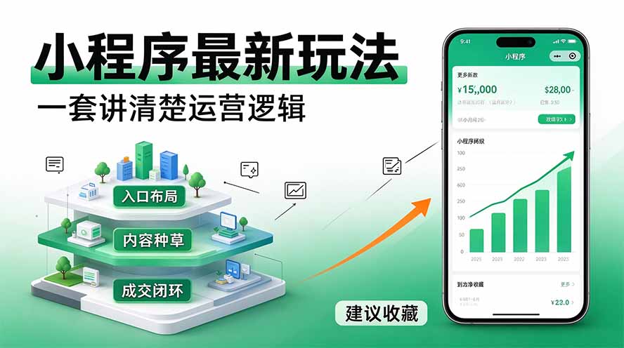微信小程序最新玩法 四种收益来源,单日收入400+-优优云创网