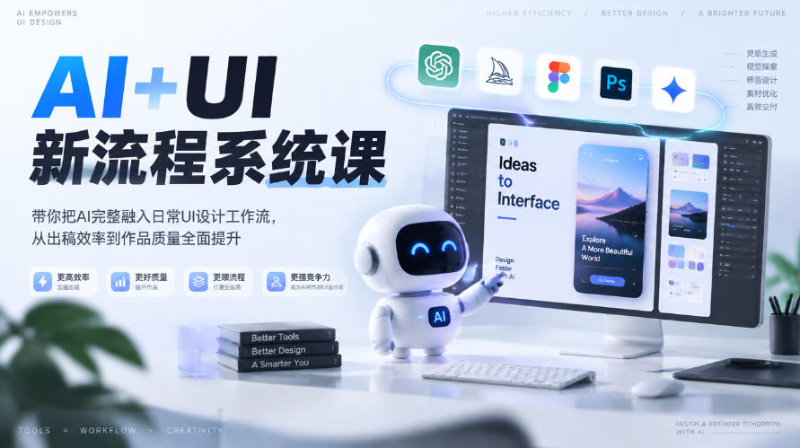【无水印】AI+UI新流程系统课,带你把AI完整融入日常UI设计工作流,从出稿效率到作品质量全面提升(2026第4期)-优优云创网