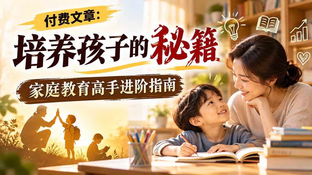 付费文章：培养孩子的秘籍，家庭教育高手进阶指南-优优云创网