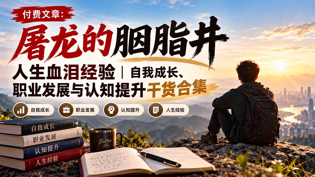 付费文章:屠龙的胭脂井人生血泪经验|自我成长、职业发展与认知提升干货合集-优优云创网