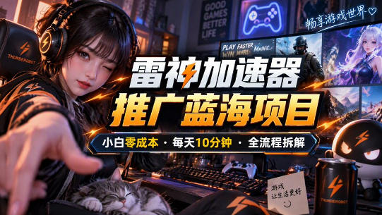 雷神加速器推广5.0实操教程：口令图文玩法全流程拆解(零成本·每天10分钟)-优优云创网