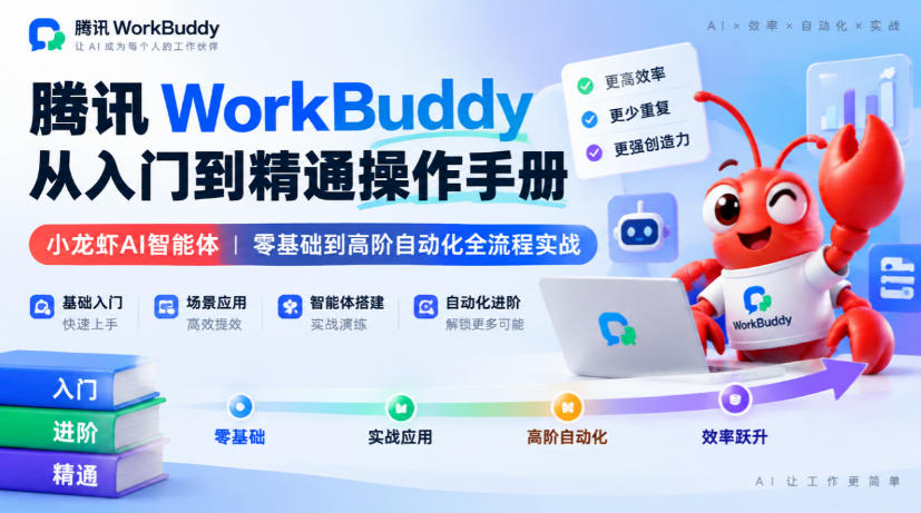 腾讯WorkBuddy从入门到精通操作手册｜小龙虾AI智能体，零基础到高阶自动化全流程实战【文档】-优优云创网