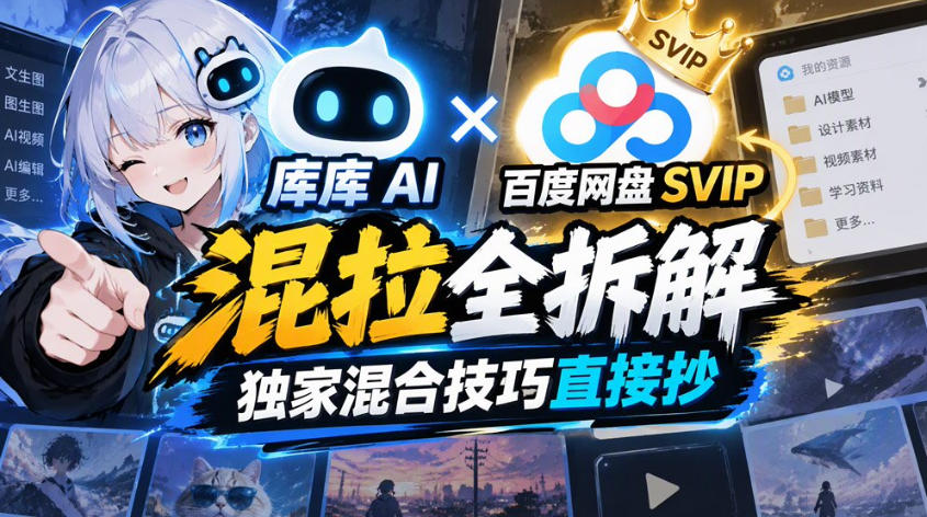 库库AI×百度网盘SVIP混拉全拆解,独家混合技巧直接抄-优优云创网