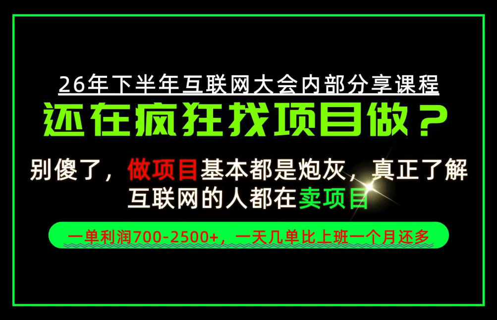 请不要再疯狂的找项目了！卖项目一单700-2.5k+不香吗？当天上手，当天变现！【揭秘】-优优云创网