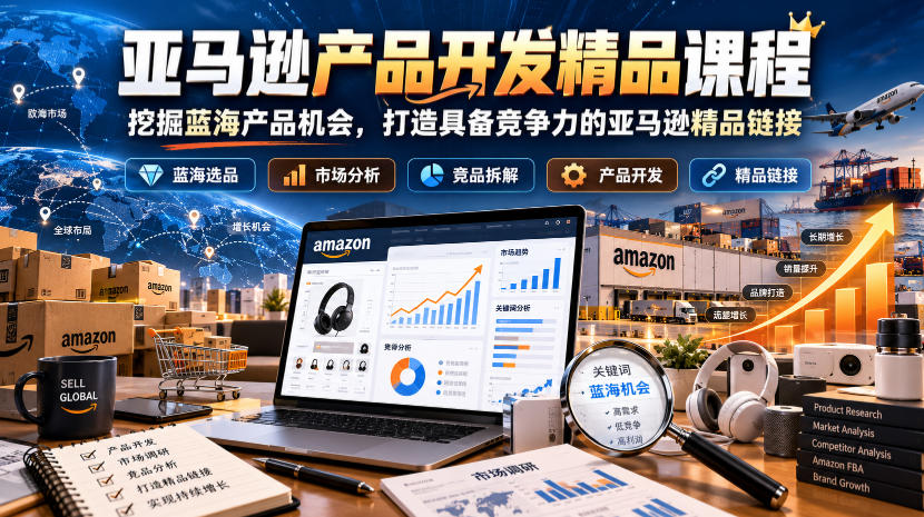 亚马逊产品开发精品课程,挖掘蓝海产品机会,打造具备竞争力的亚马逊精品链接-优优云创网