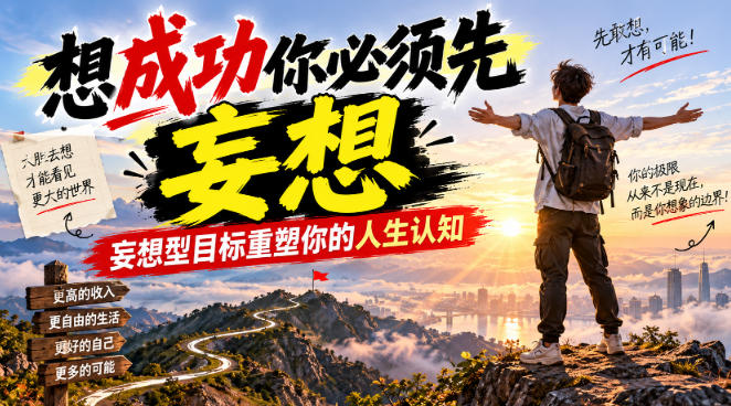 付费文章：想成功你必须先妄想，妄想型目标重塑你的人生认知-优优云创网