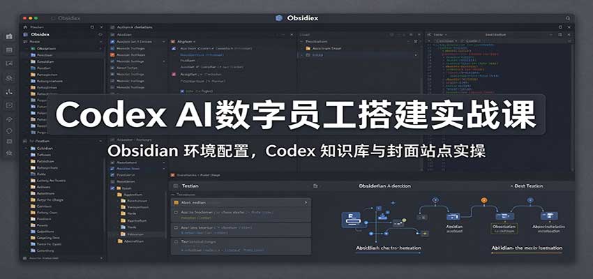 Codex AI数字员工搭建实战课:Obsidian 环境配置,Codex 知识库与封面站点实操-优优云创网