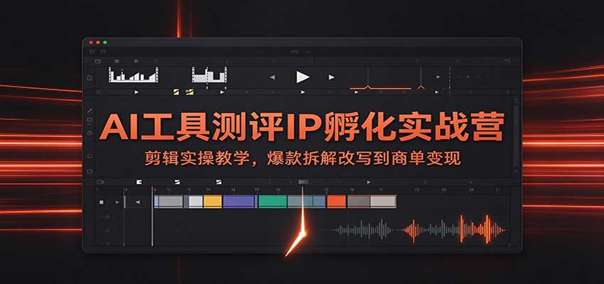 AI工具测评IP孵化实战营：剪辑实操教学，爆款拆解改写到商单变现-优优云创网