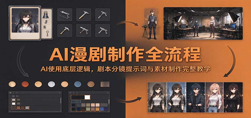 AI漫剧制作全流程：AI使用底层逻辑，剧本分镜提示词与素材制作完整教学-优优云创网