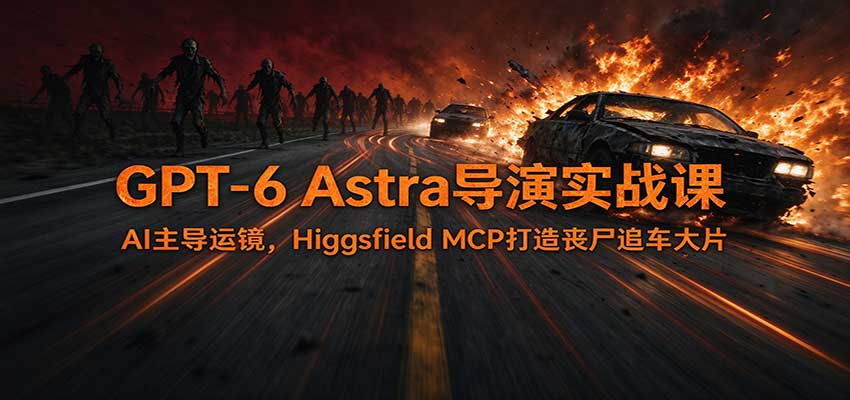 GPT-6 Astra导演实战课：AI主导运镜，Higgsfield MCP打造丧尸追车大片-优优云创网