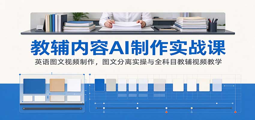 AI制作教辅内容实战课：英语图文视频制作，图文分离实操与全科目教辅视频教学-优优云创网
