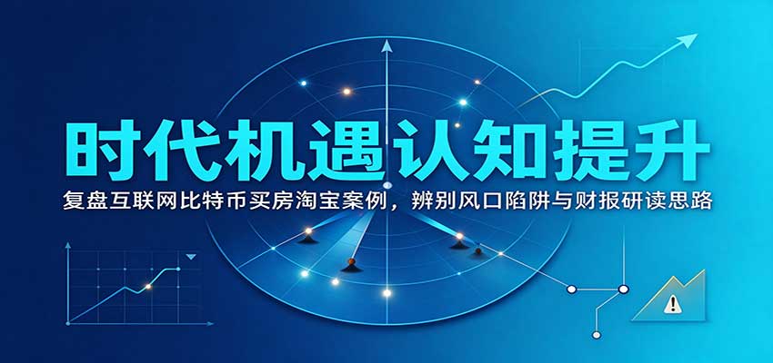 时代机遇认知提升：复盘互联网比特币买房淘宝案例，辨别风口陷阱与财报研读思路-优优云创网