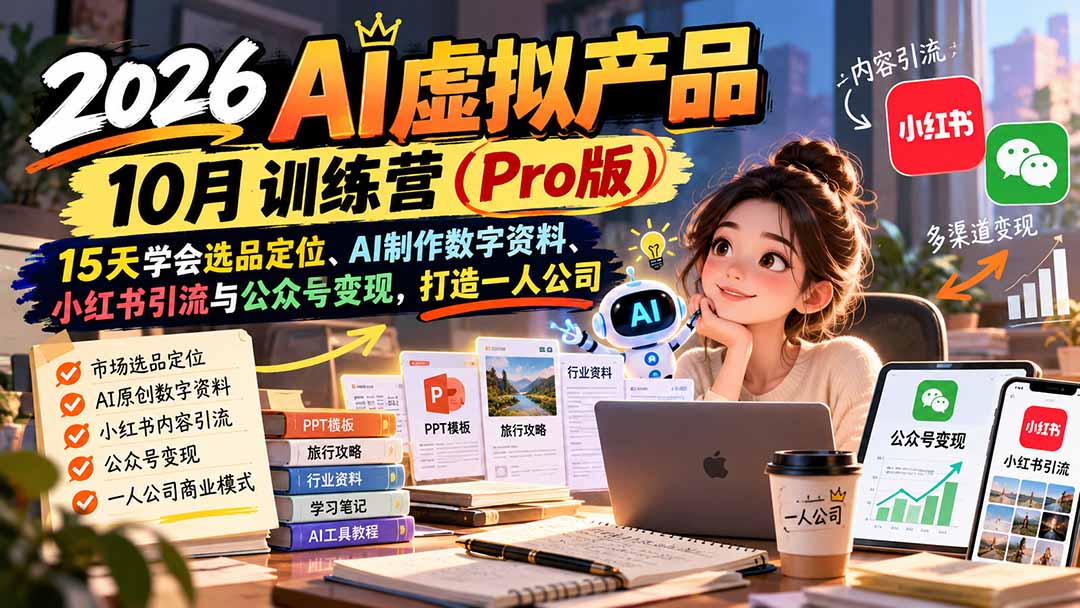 AI虚拟产品10月训练营(Pro版-优优云创网