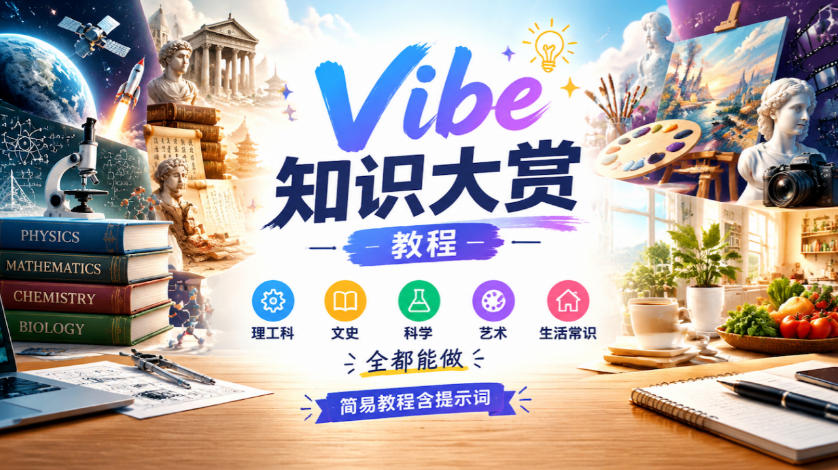 Vibe知识大赏教程,理工科、文史、科学、艺术、生活常识全都能做,简易教程含提示词(更新1025)-优优云创网