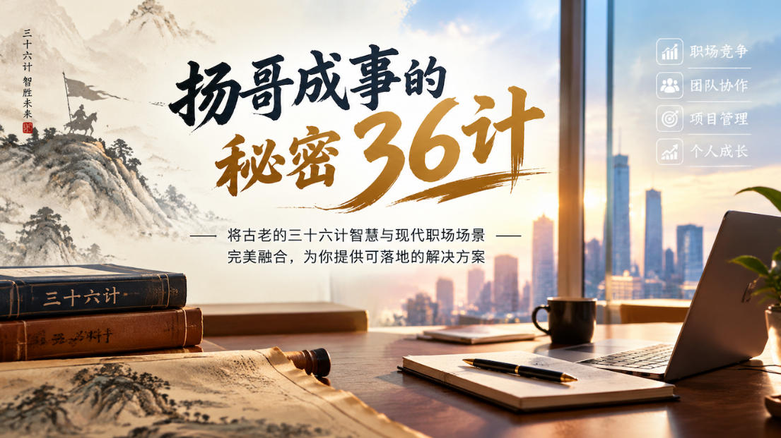扬哥成事的秘密36计，将古老的三十六计智慧与现代职场场景完美融合，为你提供可落地的解决方案-优优云创网