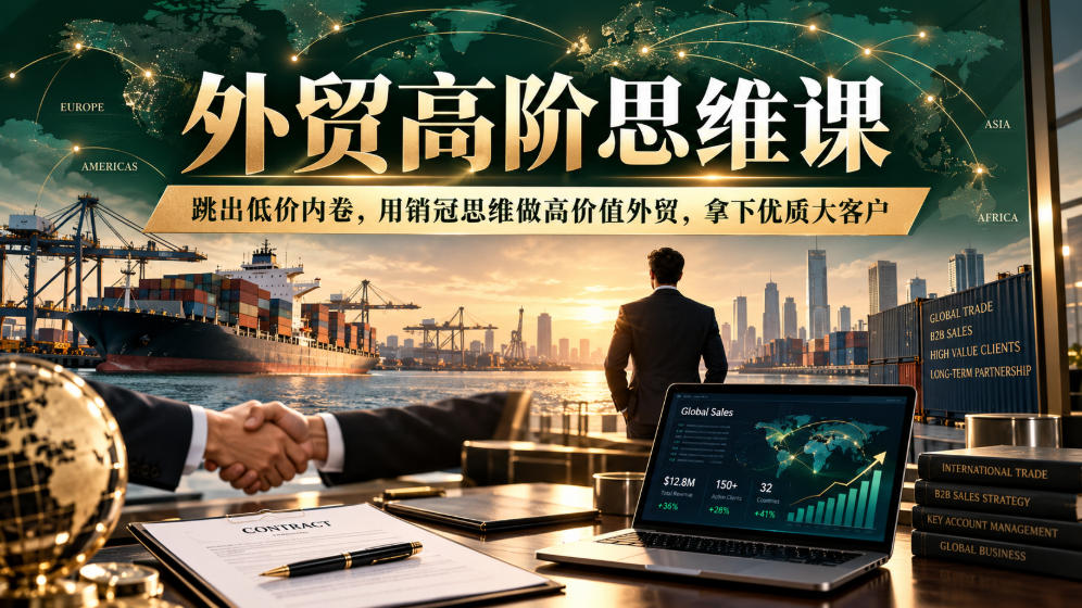 外贸高阶思维课,跳出低价内卷,用销冠思维做高价值外贸,拿下优质大客户-优优云创网