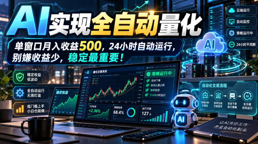 AI全自动量化项目，长期稳定可落地，0门槛躺赚稳定项目！-优优云创网