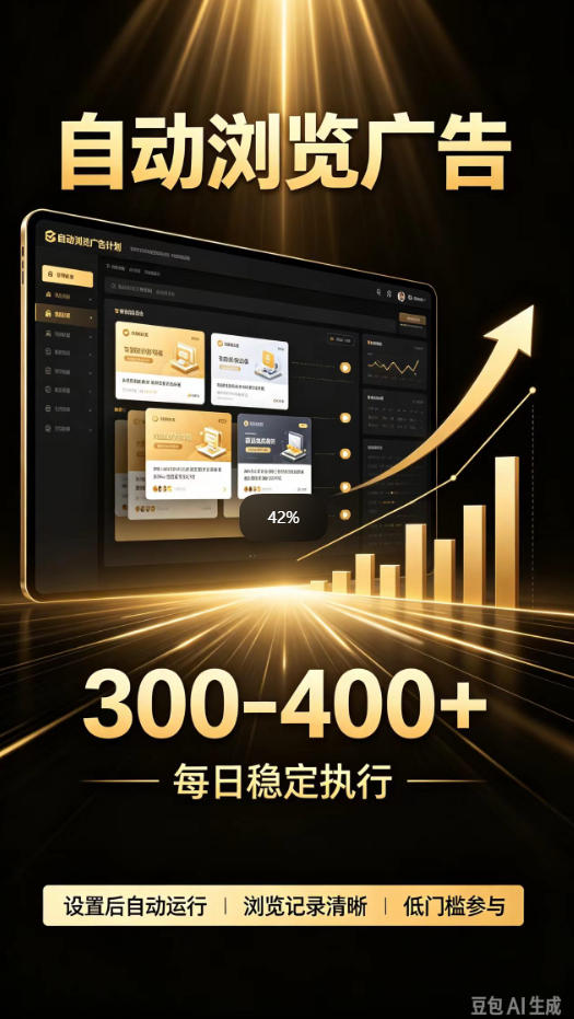 自动浏览广告计划,0门槛副业,日入300-400,躺賺稳定风口项目,无需人工操作,解放双手【揭秘】-优优云创网