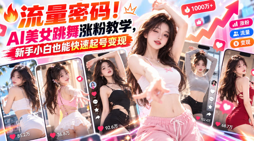 20261030164731788-8dc0d0e66df54d813de71f6361e09898 流量密码!AI美女跳舞涨粉教学,新手小白也能快速起号变现