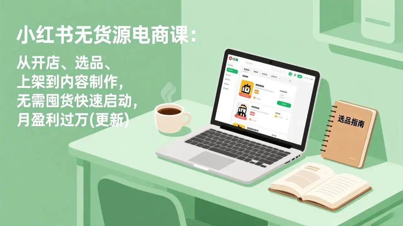 （17150期）小红书无货源电商课：从开店、选品、上架到内容制作，无需囤货快速启动，月盈利过万(更新)-优优云创网