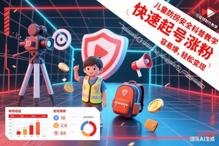 儿童防拐安全科普知识视频制作教学，快速起号涨粉，容易爆，轻松变现-优优云创网