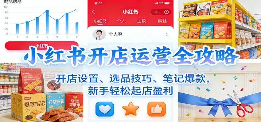 小红书开店运营全攻略:开店设置、选品技巧、笔记爆款,新手轻松起店盈利 小红书开店运营全攻略:开店设置、选品技巧、笔记爆款,新手轻松起店盈利