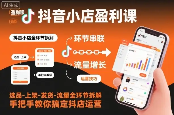 【精】抖音小店盈利课-选品-上架-发货-流量全环节拆解,手把手教你搞定抖店运营 【精】抖音小店盈利课-选品-上架-发货-流量全环节拆解,手把手教你搞定抖店运营