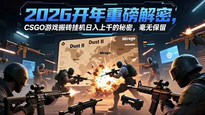 (16904期)2026开年重磅解密,CSGO游戏搬砖挂机日入上千的秘密,毫无保留 (16904期)2026开年重磅解密,CSGO游戏搬砖挂机日入上千的秘密,毫无保留