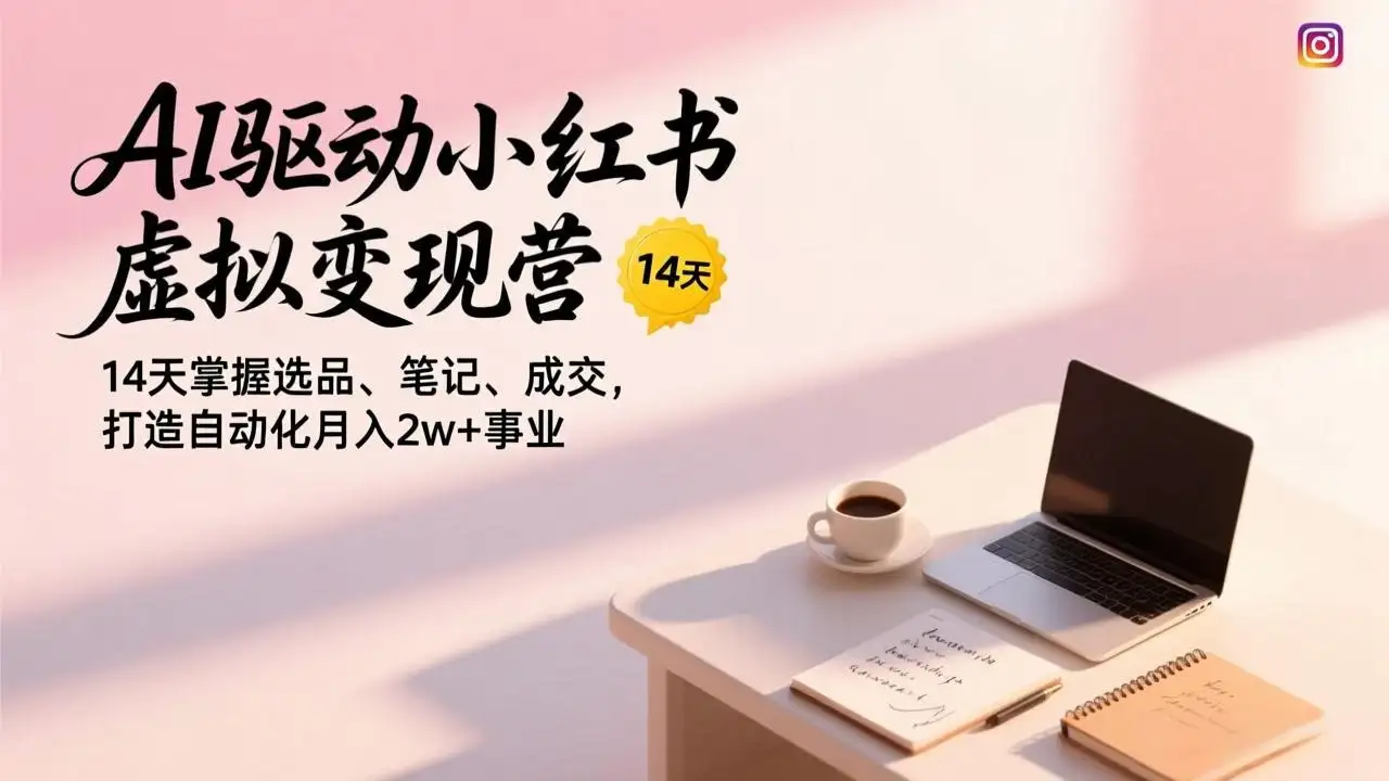 【精】AI驱动小红书虚拟变现营,14天掌握选品、笔记、成交,打造自动化月入2w+事业 【精】AI驱动小红书虚拟变现营,14天掌握选品、笔记、成交,打造自动化月入2w+事业