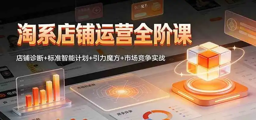淘系店铺运营全阶课：店铺诊断+标准智能计划+引力魔方+市场竞争实战-优优云创网