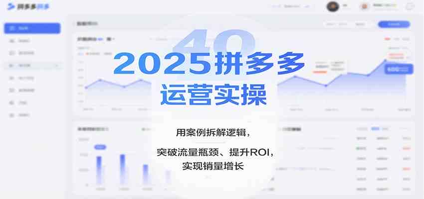 2025拼多多运营实操,用案例拆解逻辑,突破流量瓶颈、提升ROI,实现销量增长 2025拼多多运营实操,用案例拆解逻辑,突破流量瓶颈、提升ROI,实现销量增长