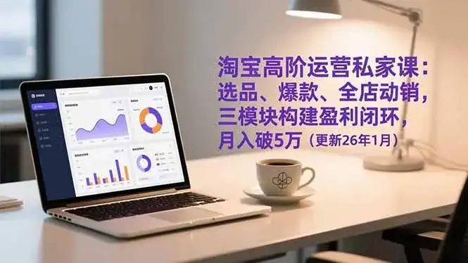 （17080期）淘宝高阶运营私家课：选品、爆款、全店动销，三模块构建盈利闭环，月入破5万（更新26年1月）-优优云创网