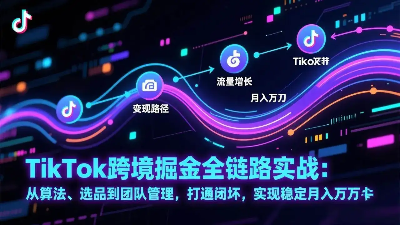 (17216期)TikTok跨境掘金全链路实战:从算法、选品到团队管理,打通闭环,实现稳定月入万刀-优优云创网