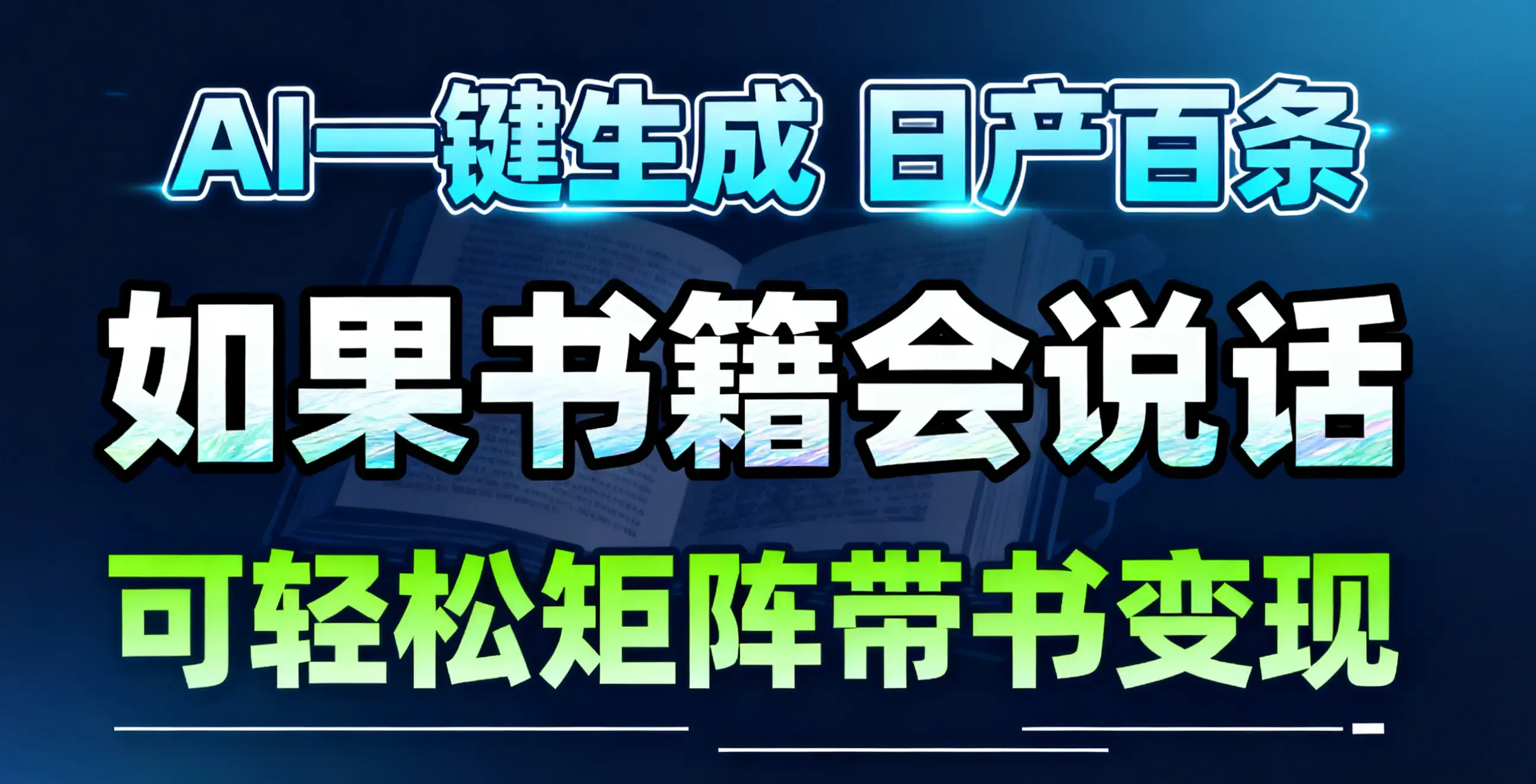 AI书籍会说话视频一键生成!30S一条素材,你敢想一天能做多少视频,做多少账号?!做账号就像呼吸一样简单!矩阵做,月入10W简简单单! AI书籍会说话视频一键生成!30S一条素材,你敢想一天能做多少视频,做多少账号?!做账号就像呼吸一样简单!矩阵做,月入10W简简单单!