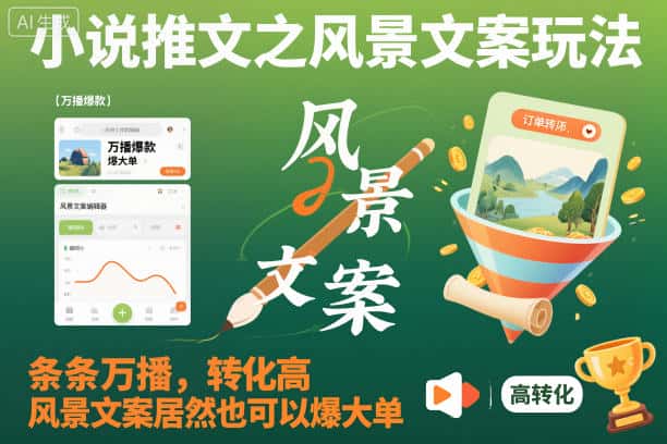 小说推文之风景文案玩法,条条万播,转化高,风景文案居然也可以爆大单! 小说推文之风景文案玩法,条条万播,转化高,风景文案居然也可以爆大单!