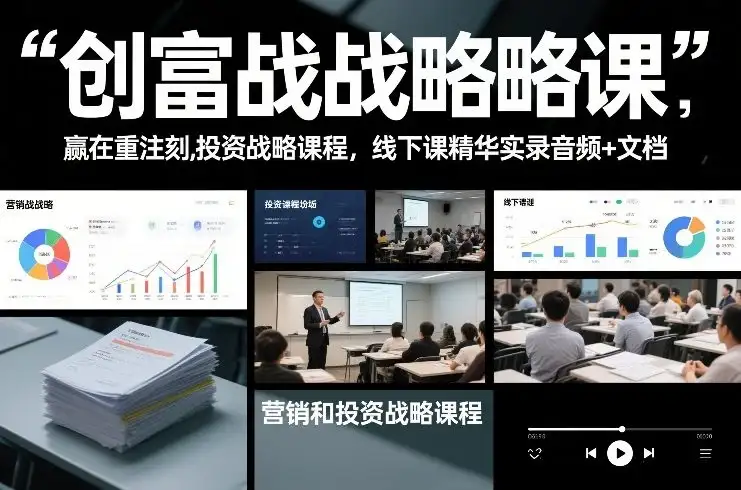 创富战略课,赢在重注时刻,营销和投资战略课程,线下课精华实录音频+文档 创富战略课,赢在重注时刻,营销和投资战略课程,线下课精华实录音频+文档