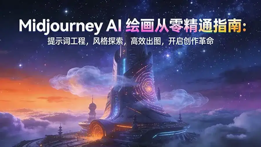(17118期)Midjourney AI绘画从零精通指南:提示词工程,风格探索,高效出图,开启创作革命 (17118期)Midjourney AI绘画从零精通指南:提示词工程,风格探索,高效出图,开启创作革命