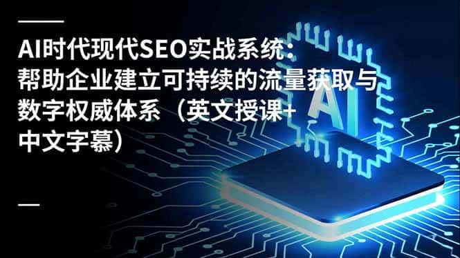 （16760期）AI时代现代SEO实战系统：帮助企业建立可持续的流量获取与数字权威体系（英文授课+中文字幕）-优优云创网
