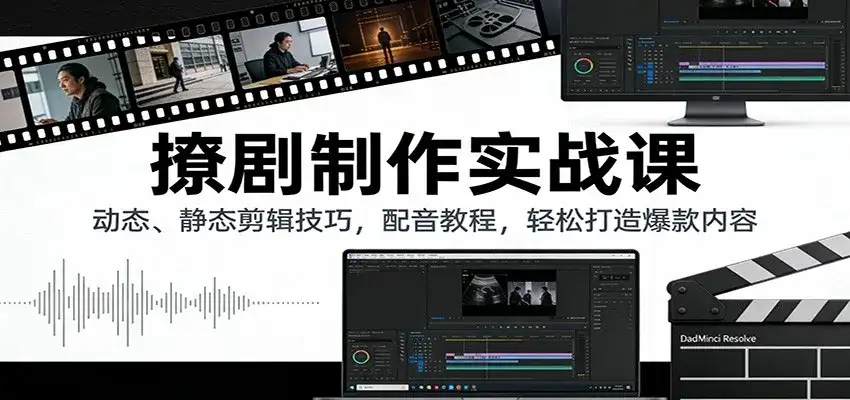 撩剧制作实战课:动态、静态剪辑技巧,配音教程,轻松打造爆款内容 撩剧制作实战课:动态、静态剪辑技巧,配音教程,轻松打造爆款内容