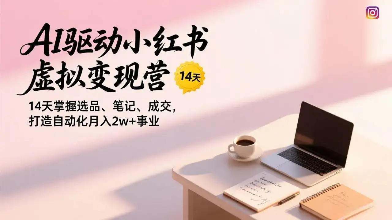 (17204期)AI驱动小红书虚拟变现营,14天掌握选品、笔记、成交,打造自动化月入2w+事业-优优云创网