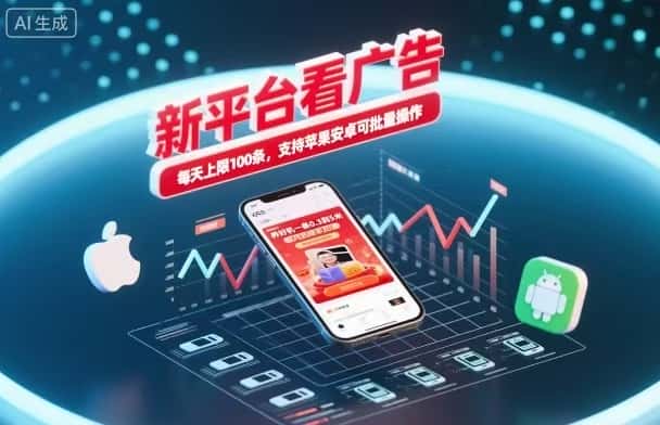 新台看广告，养好机一条5毛到5块，单机日入30到100，支持苹果安卓，可批量操作。-优优云创网