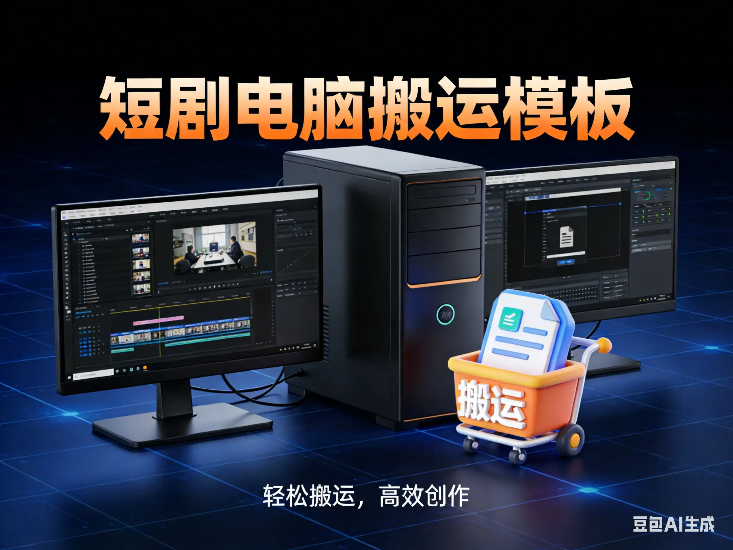 短剧 电脑搬运模版-优优云创网