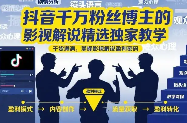 抖音千万粉丝博主的影视解说精选独家教学，干货满满，掌握影视解说盈利密码-优优云创网