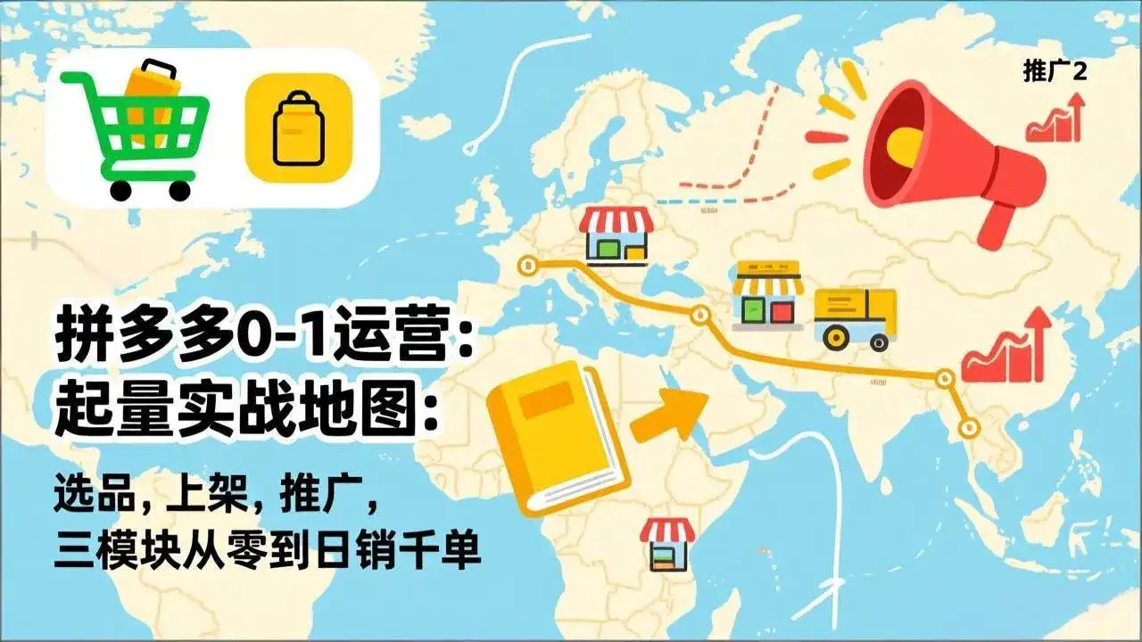 (17085期)拼多多0-1运营:起量实战地图:选品,上架,推广,三模块从零到日销千单 (17085期)拼多多0-1运营:起量实战地图:选品,上架,推广,三模块从零到日销千单