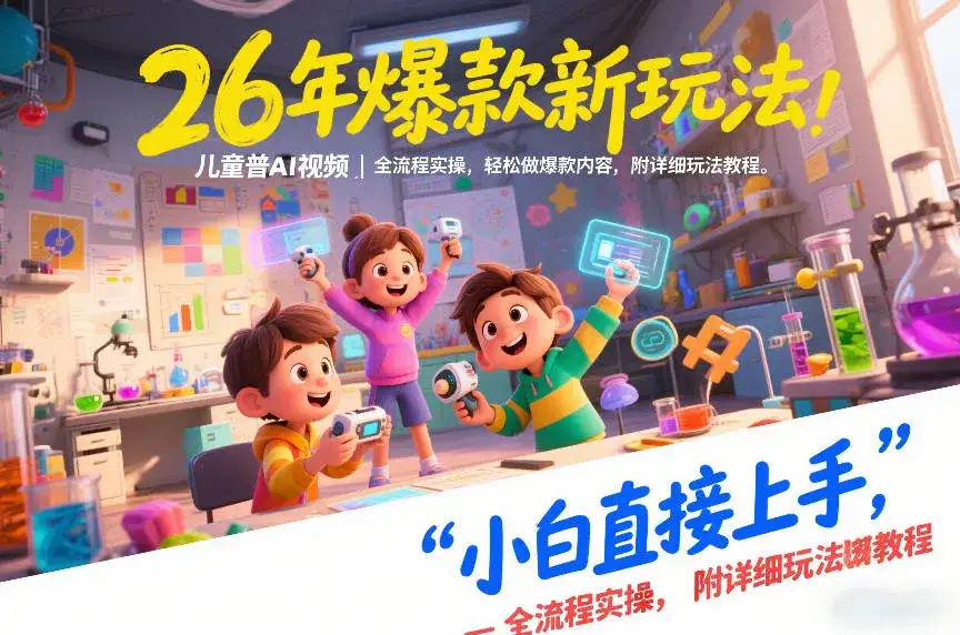 26年爆款新玩法，儿童科普AI视频，全流程实操，轻松做爆款内容，小白直接上手，附详细玩法教程-优优云创网