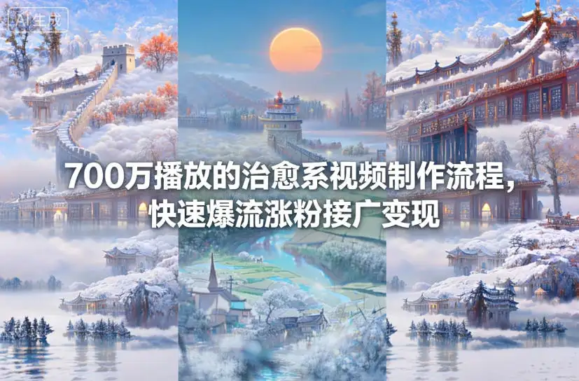 700万播放的治愈系视频制作流程，快速爆流涨粉接广变现-优优云创网
