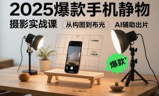 2025爆款手机静物摄影实战课,从构图到布光,不用贵设备,AI辅助出片 2025爆款手机静物摄影实战课,从构图到布光,不用贵设备,AI辅助出片