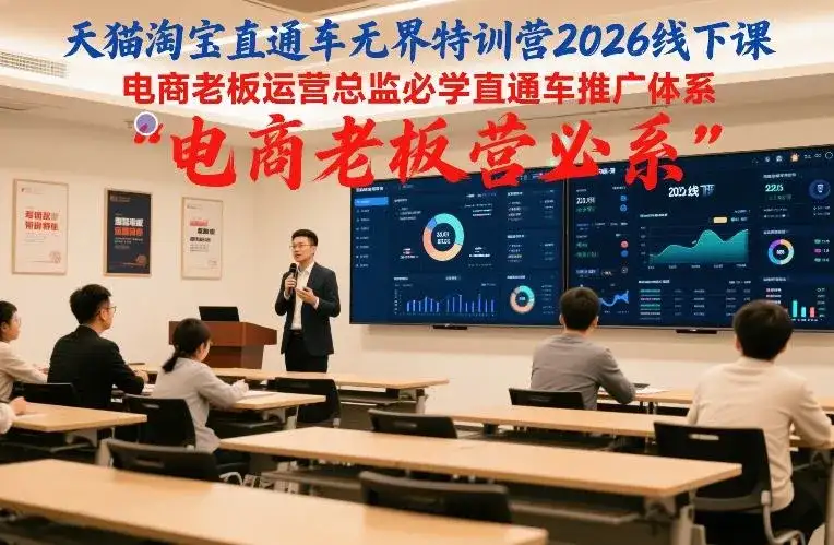 天猫淘宝直通车无界特训营2026线下课，电商老板运营总监必学直通车推广体系-优优云创网